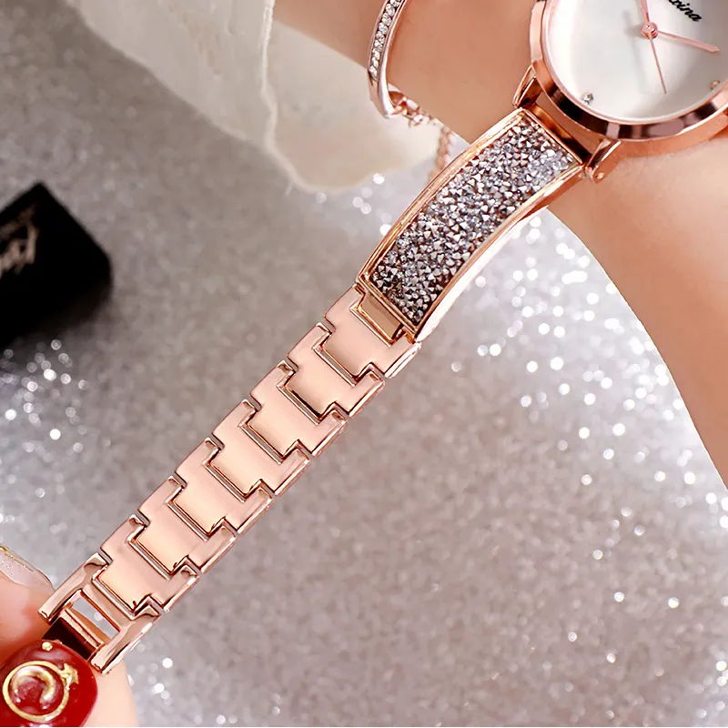 Shining Strap 5 Pcs Set Women's Watch