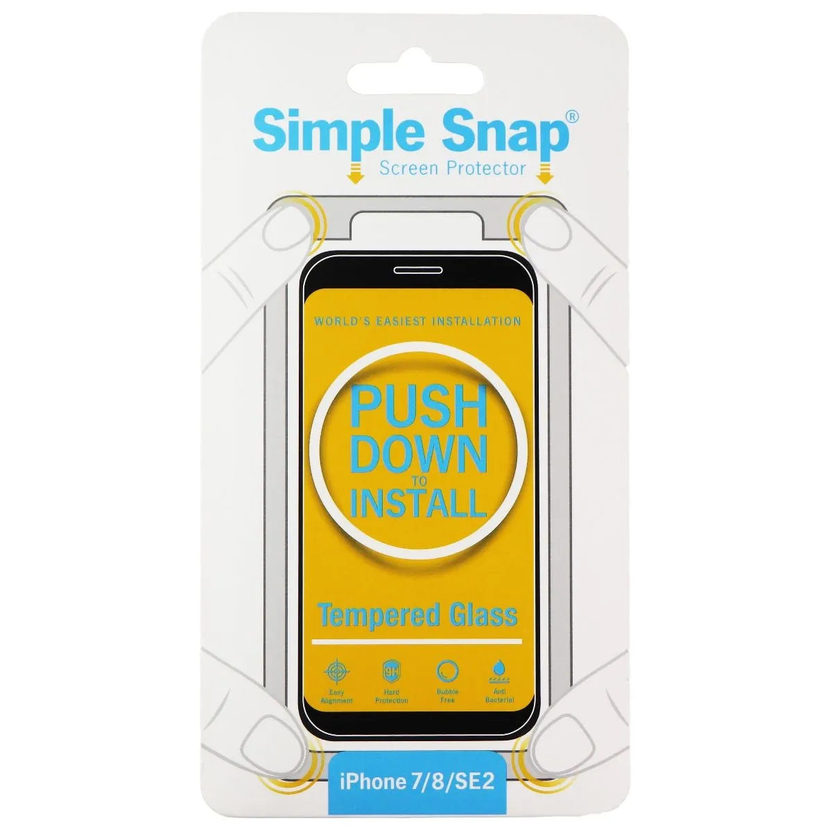 Simple Snap Tempered Glass Screen Protector for iPhone SE (2nd Gen) 7/8 - Clear