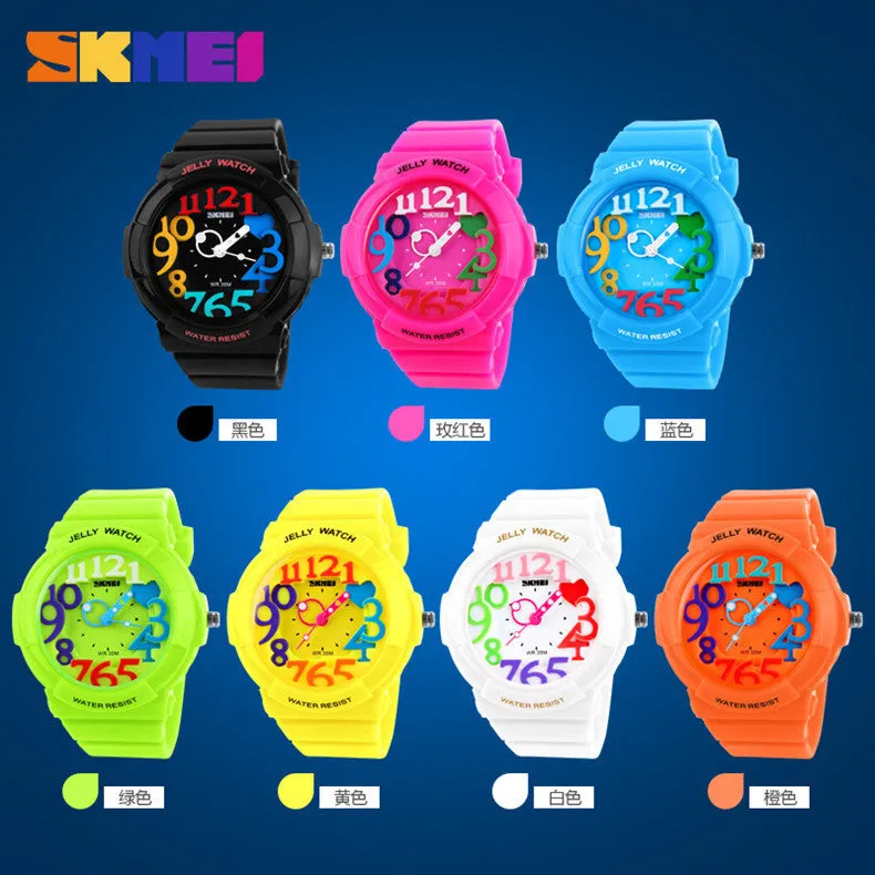 Skmei Unisex Fashion Quartz Watch Dive Swim 30m Waterproofed Sports Watch boys girl's Children's Watches Students Wristwatches