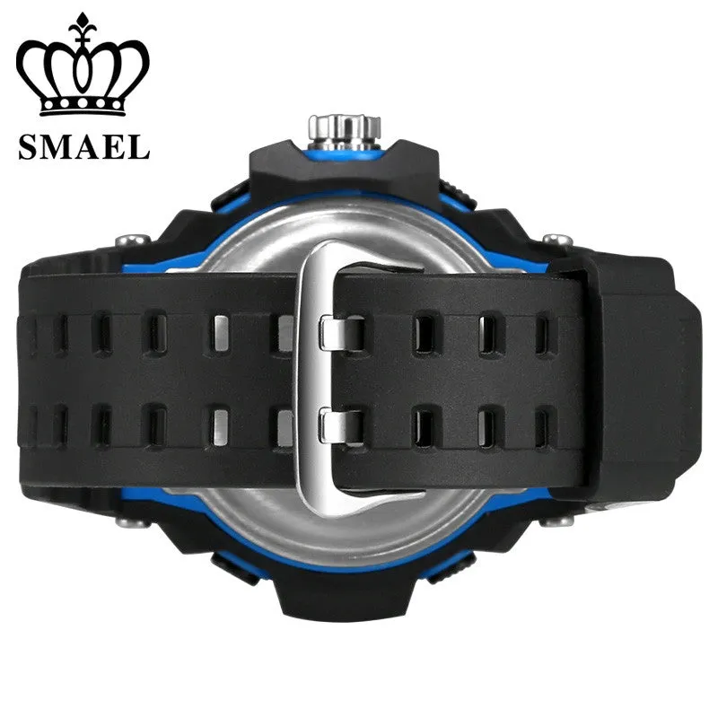 SMAEL Analog LED Digit Sport Watches Men 50M Waterproof S Shock Dual Time Casual Watches Military relogio masculino Gift