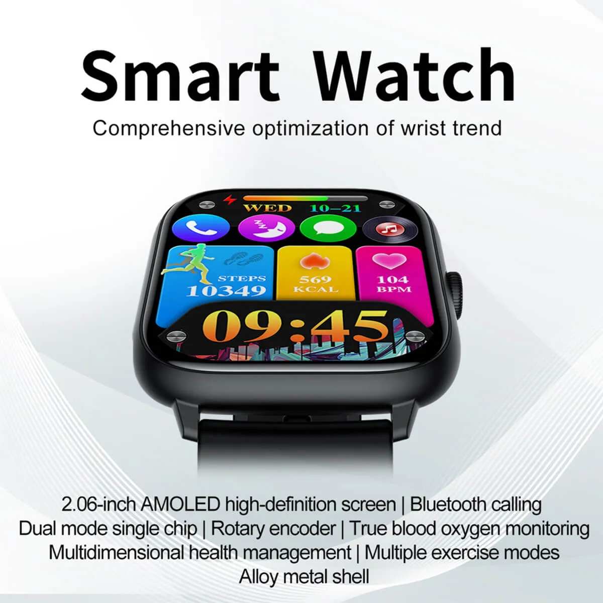 Smartwatch Ultra Pro - Ultimate Health Fitness Tracking | AMOLED 2.06"