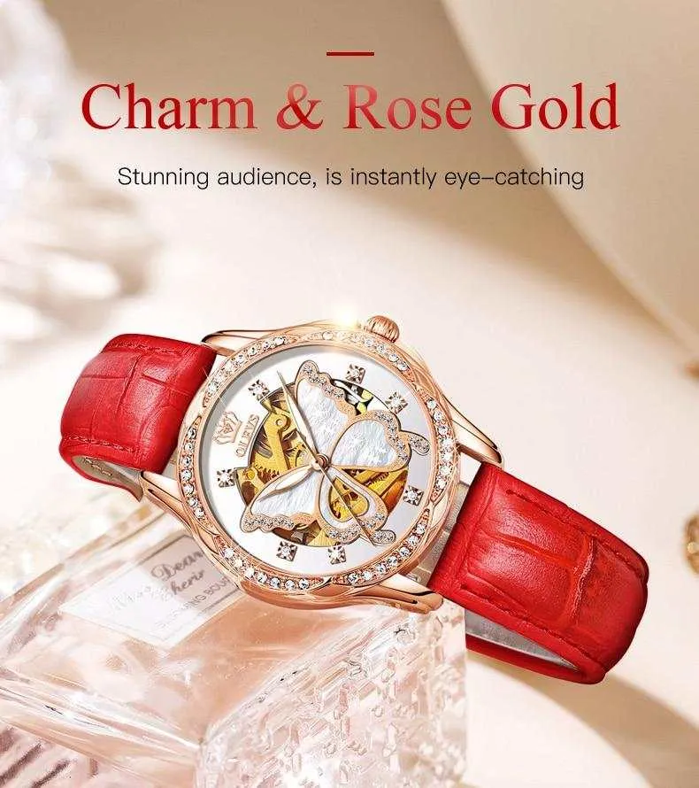 Sophisticated Women's Automatic Watch with Stunning Butterfly Dial - Luxe Stainless Steel Timepiece