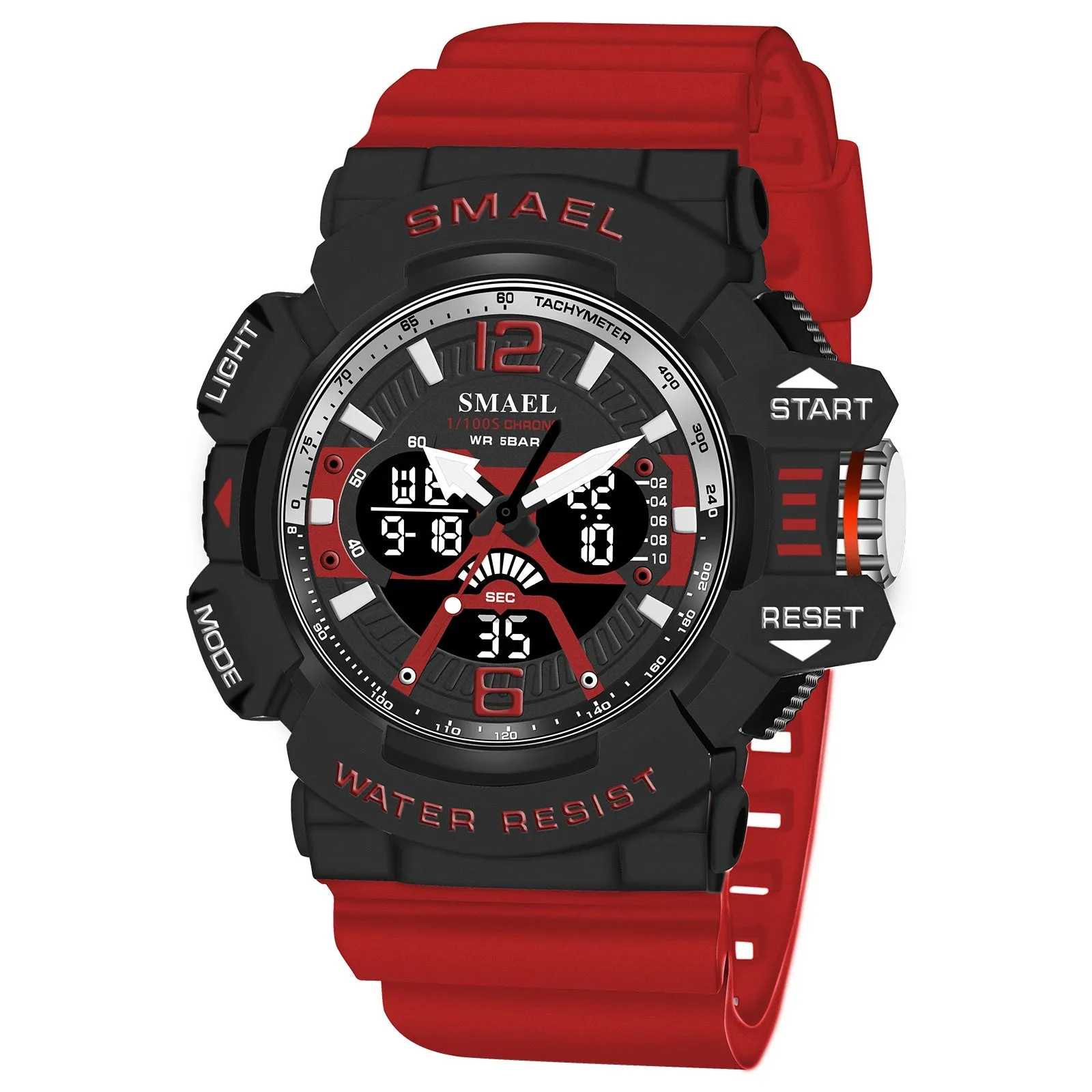 Sport Watch Men SMAEL 50M Waterproof Wristwatches Dual Time Display Multi-function Sports Clocks 8065 Mens Watches Digital