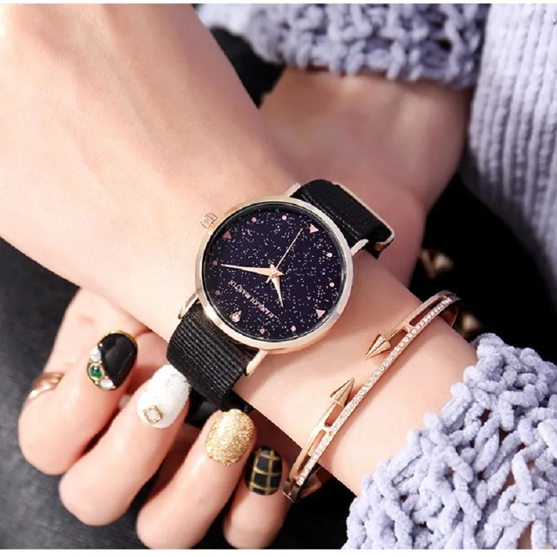 Starry Sky Dial Waterproof Women's Watch