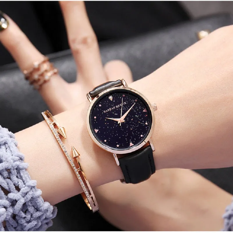 Starry Sky Dial Waterproof Women's Watch