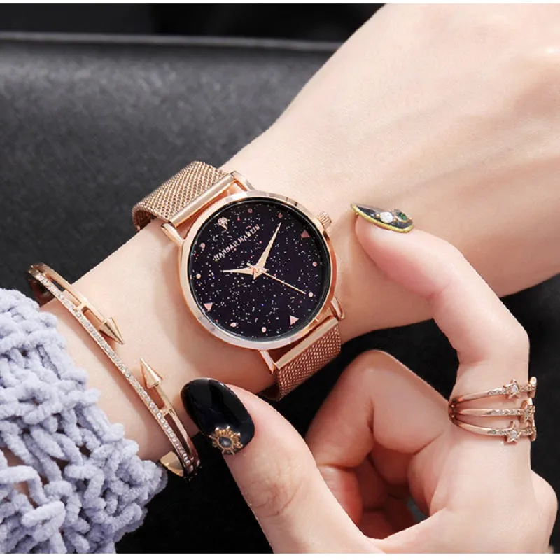 Starry Sky Dial Waterproof Women's Watch