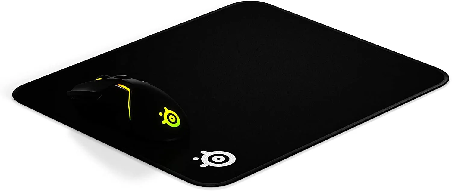 SteelSeries QcK Gaming Surface - Medium Stitched Edge Cloth - Extra Durable - Optimized For Gaming Sensors - Black