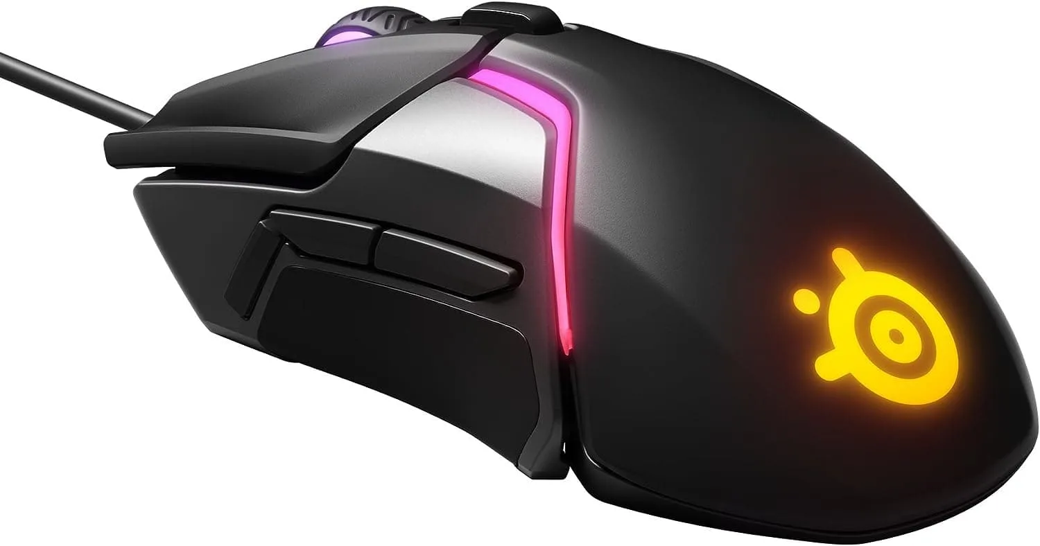 SteelSeries Rival 600 Gaming Mouse, 12,000 CPI TrueMove3  Dual Optical Sensor, Adjustable Weight System, Black