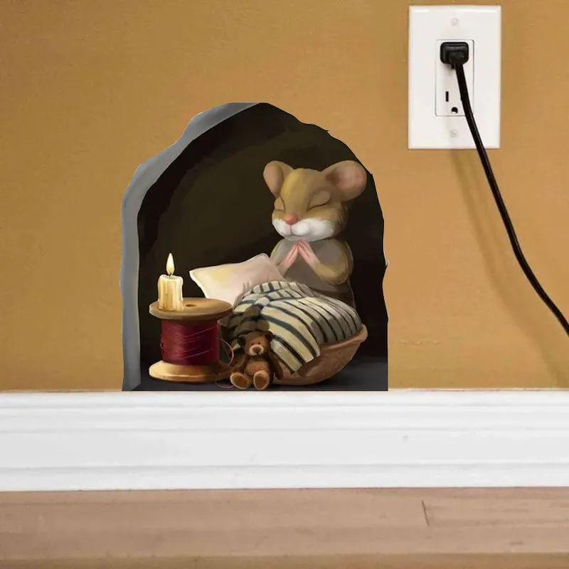 Sticker with reading mouse - wall decor