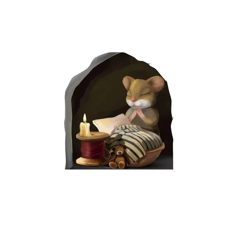 Sticker with reading mouse - wall decor