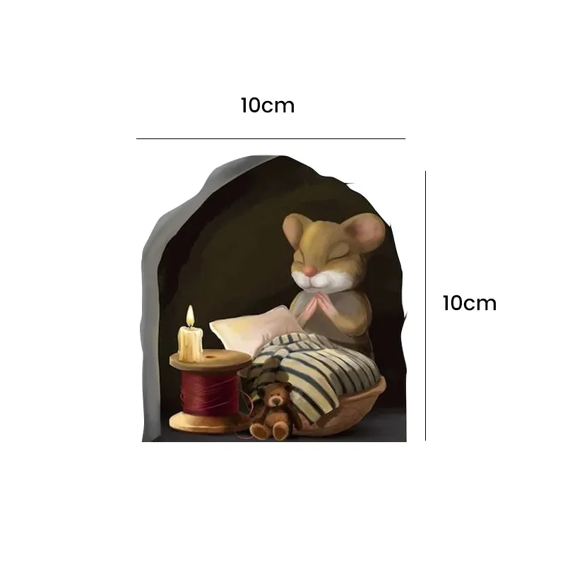 Sticker with reading mouse - wall decor