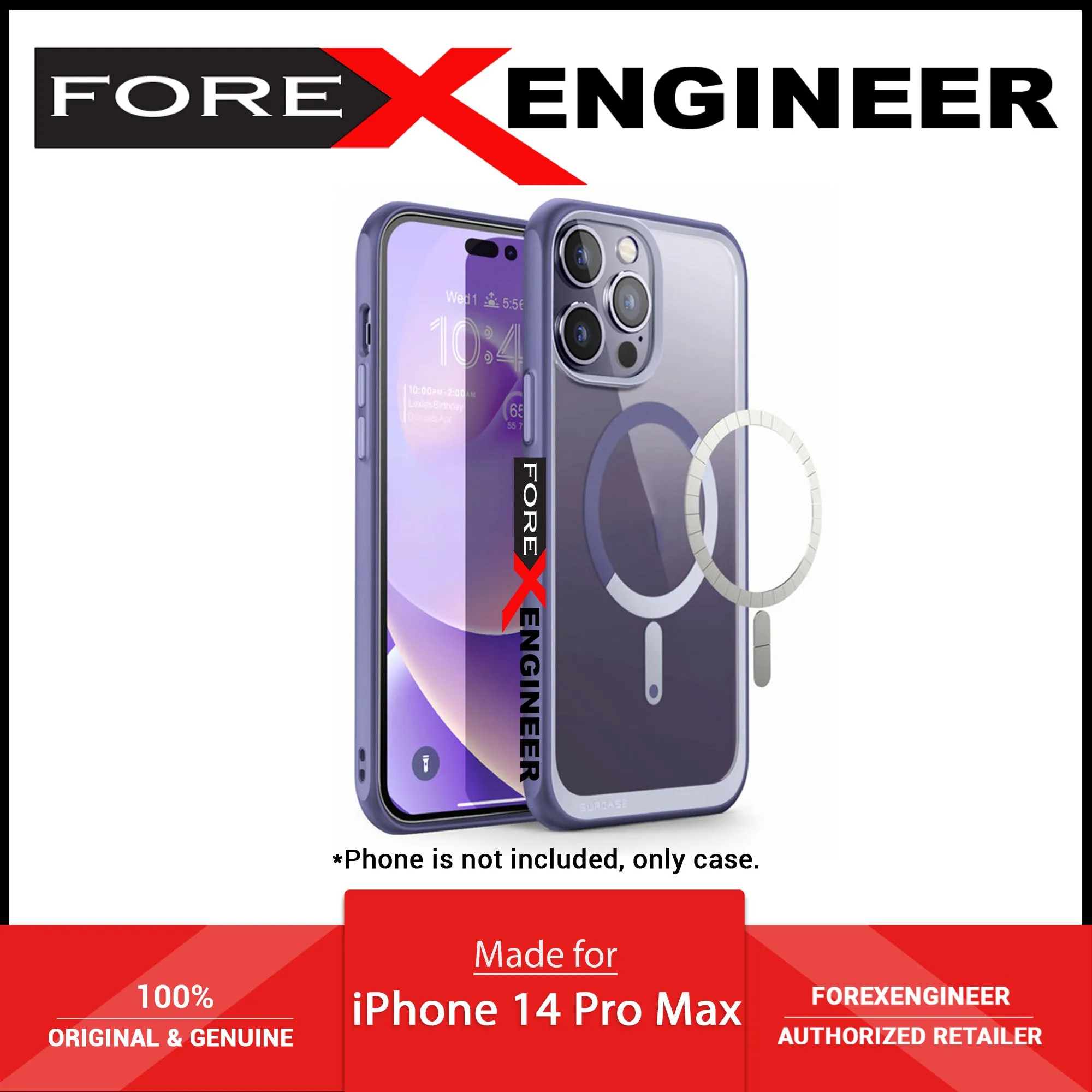 Supcase Unicorn Beetle UB MAG for iPhone 14 Pro Max - Slim Clear Case MagSafe Compatible - Deep Purple