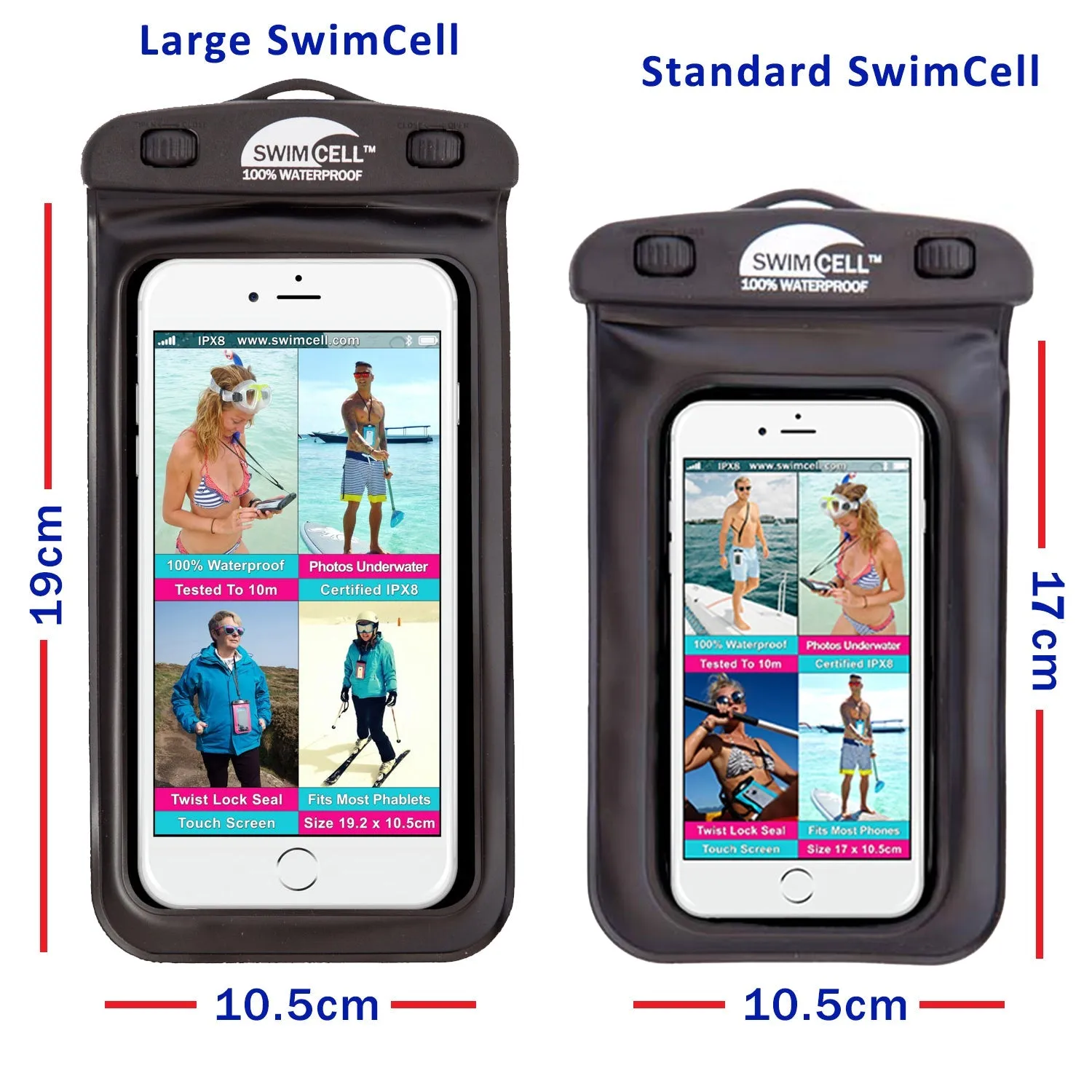 SwimCell Waterproof Phone Case - Standard (up to 10 x 16cm)