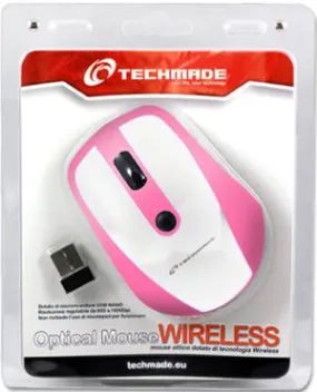 Techmade Mouse Ottico Wireless White/Pink