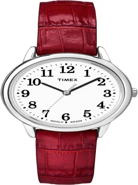 Timex Women's Easy Reader Red Leather Analog Quartz Watch