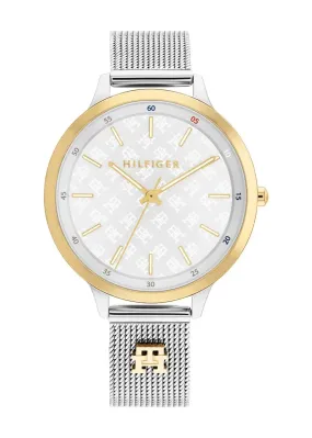 TOMMY HILFIGER IRIS SILVER DIAL TWO-TONE STAINLESS MESH 1782586