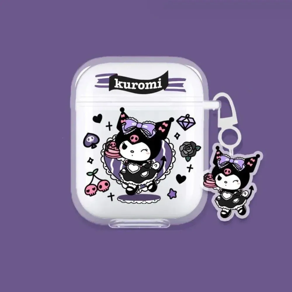 Transparent Kuromi AirPods Case Earphone Protective Case