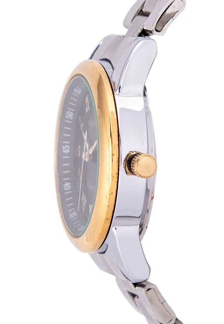 Valentino 20122300-GOLD RING-BLK DIAL Silver Strap for Women