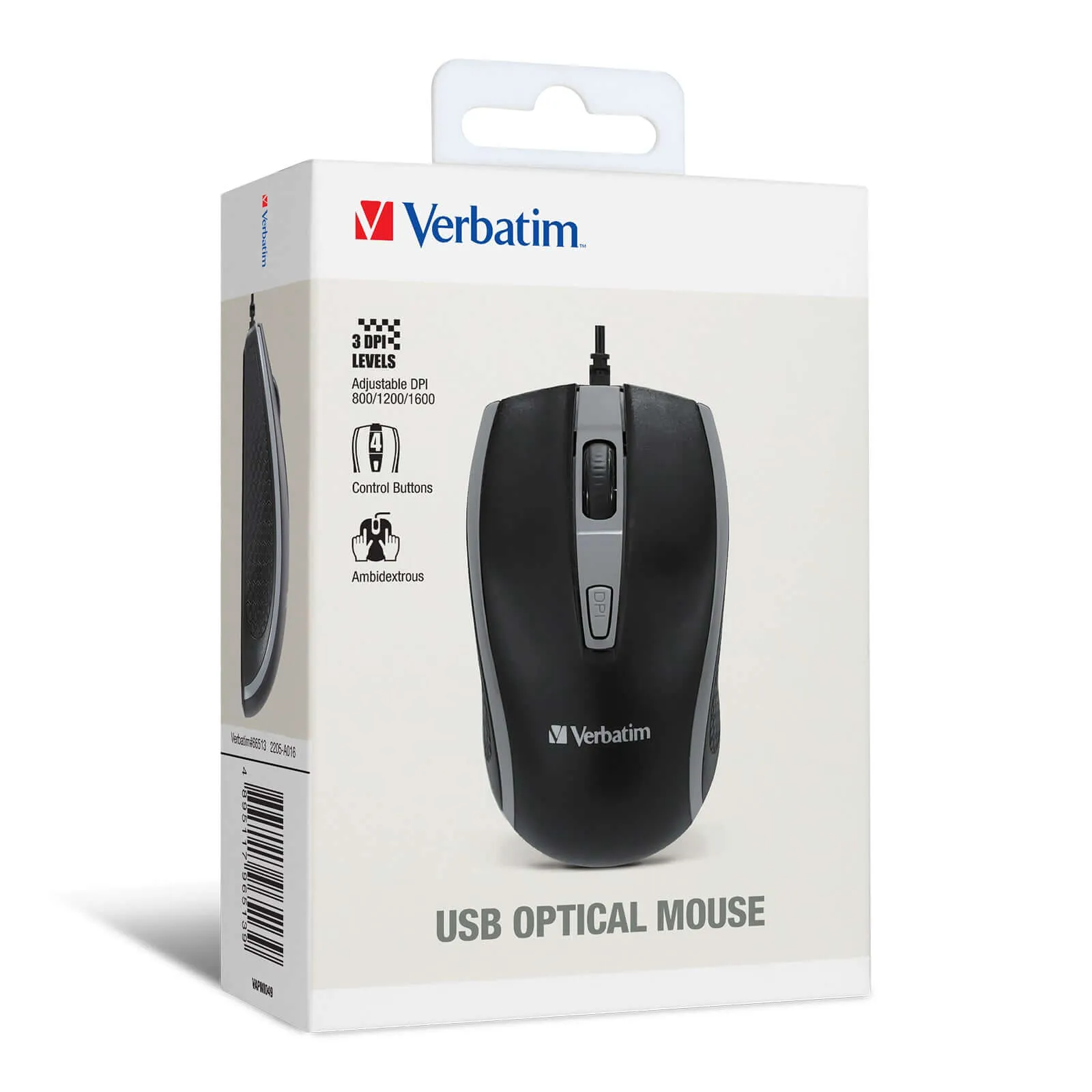 Verbatim USB Optical Wired Mouse 66513