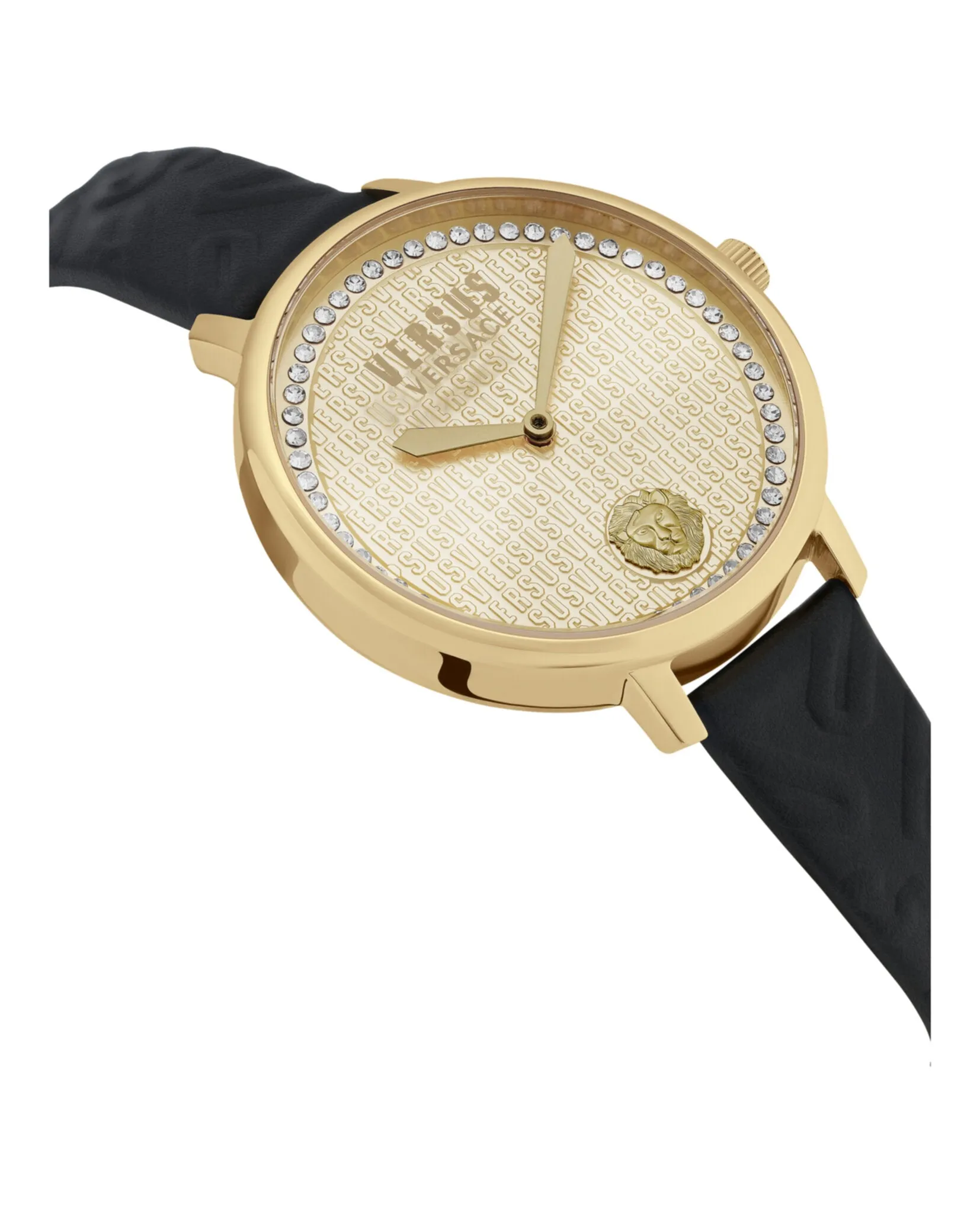 Versus Versace La Villette Crystal Leather Watch