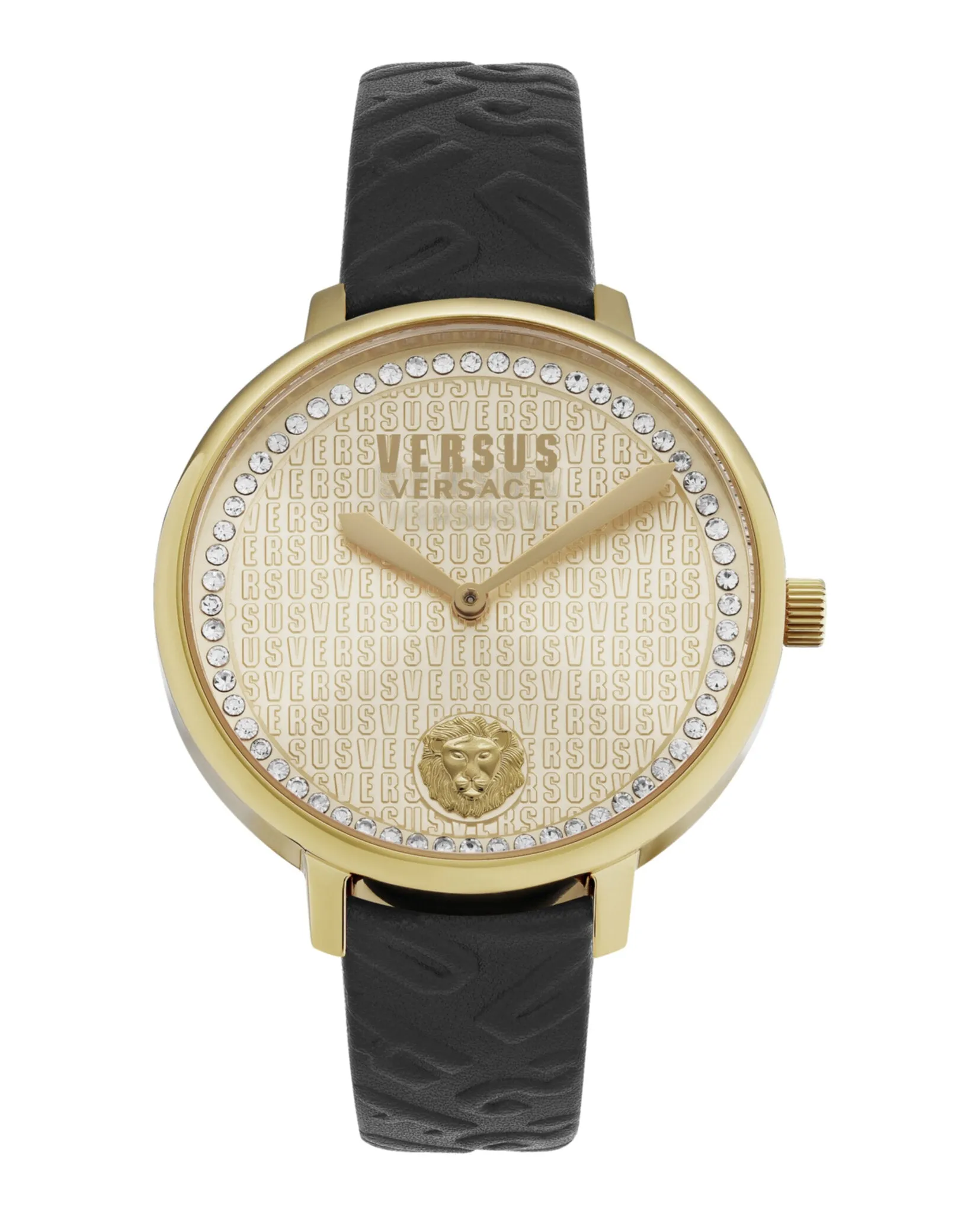 Versus Versace La Villette Crystal Leather Watch