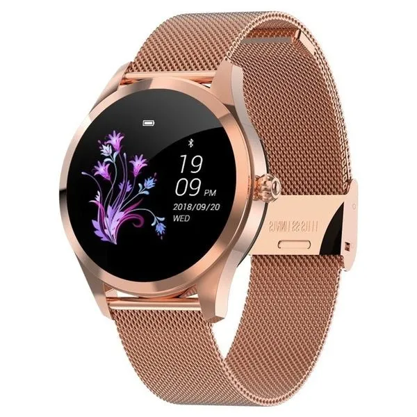 Waterproof Heart Rate Monitoring Stainless Steel kw10 Smartwatch women Smart Watch Fitness Bracelet