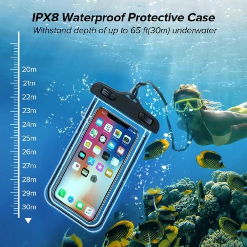 Waterproof Phone Dry Bag up to 6.7" Inner size: 16,5 x 8,5 cm