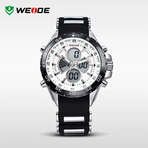 WEIDE Watches Men Quartz Full Steel Army Diver Men's Military Sports Watch Silicone Strap Luxury Brand LCD Back Light Wristwatch