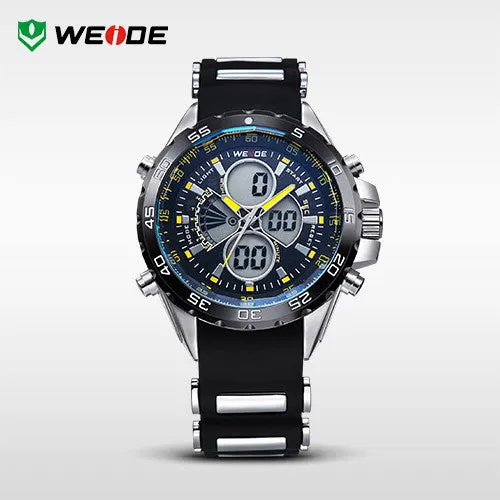 WEIDE Watches Men Quartz Full Steel Army Diver Men's Military Sports Watch Silicone Strap Luxury Brand LCD Back Light Wristwatch