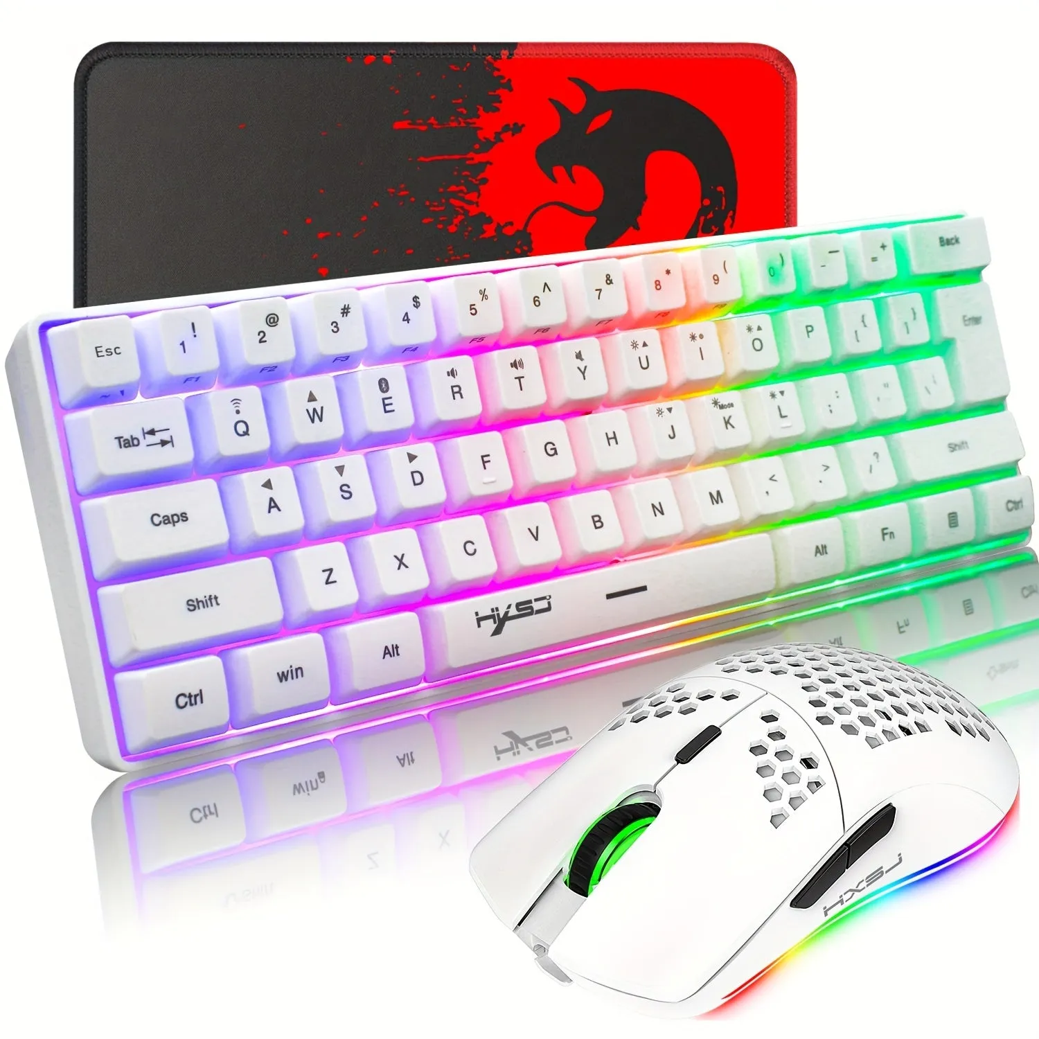 Wireless Gaming Keyboard And Mouse Combo, 2200mAh Mini 61 Keys