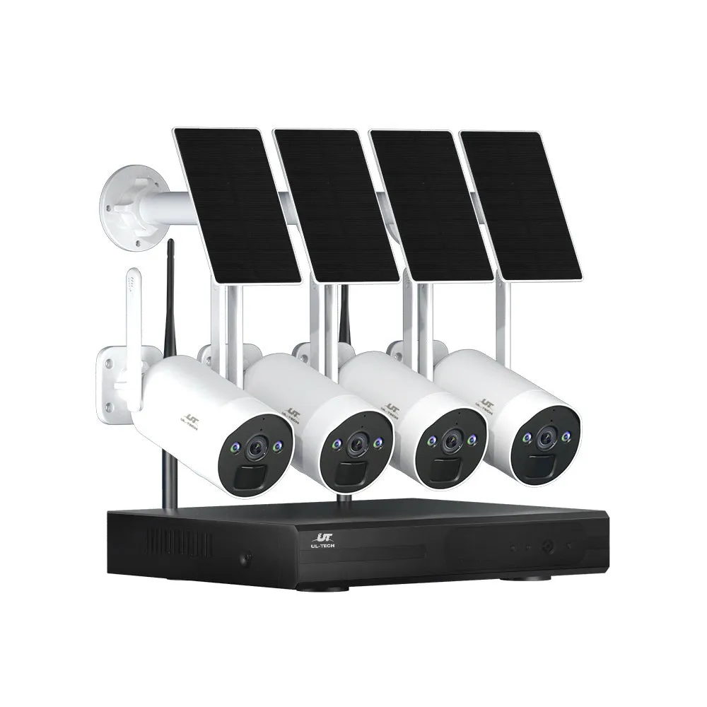 Wireless Solar CCTV Security Cameras 4MP 8CH NVR