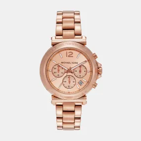 Women Quartz Rose Gold Dial Chronograph Stainless Steel Watch MK7494