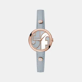 Women White Analog Leather Watch WW00005015L3