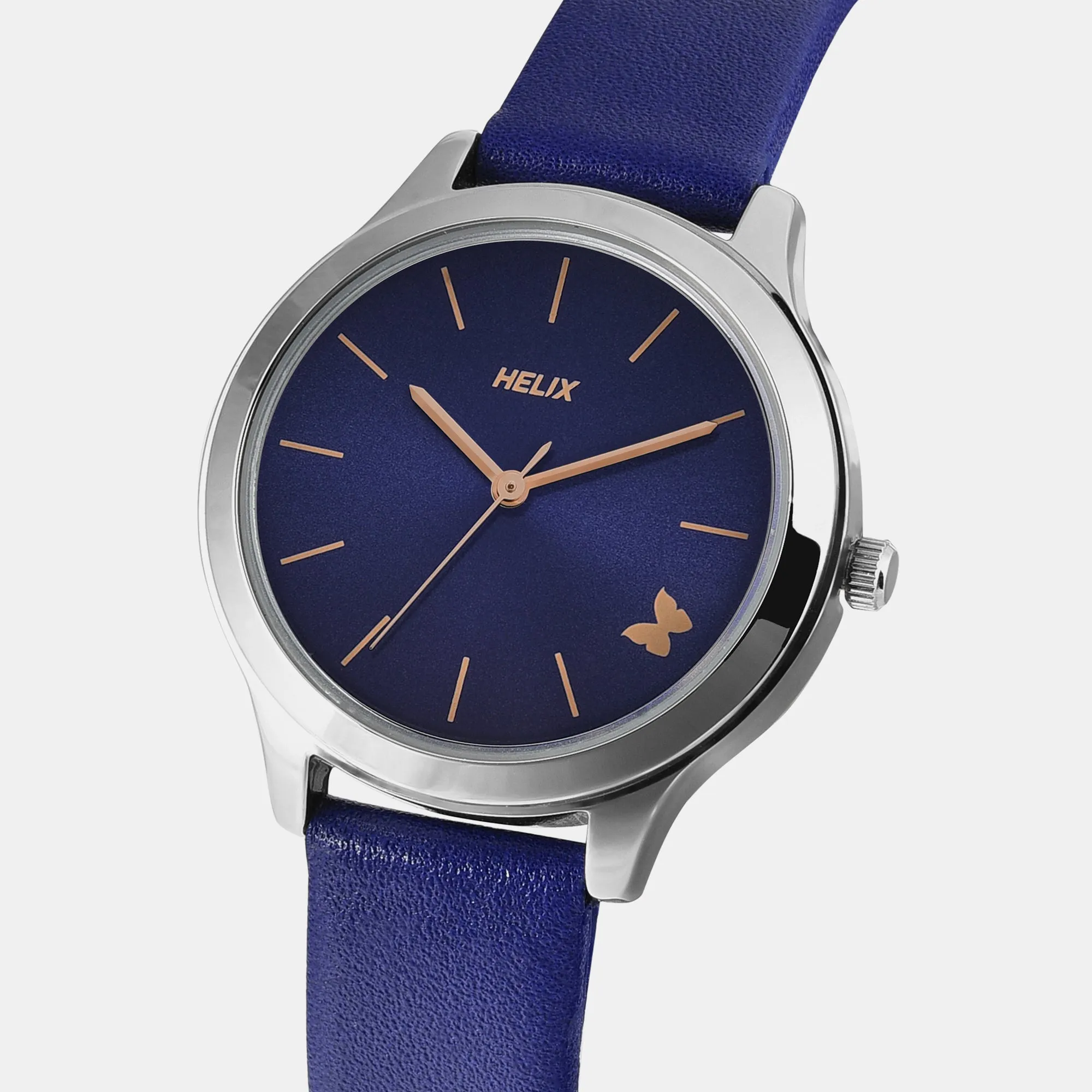 Women's Blue Analog Leather Watch TW055HL00