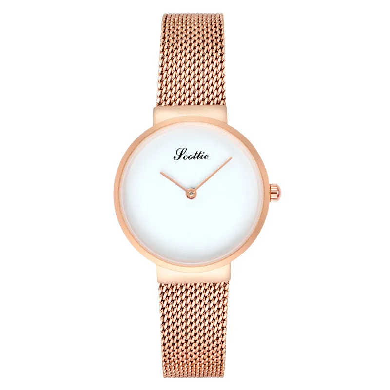 Women's Watch quartz large dial Milan strap couple simple watch