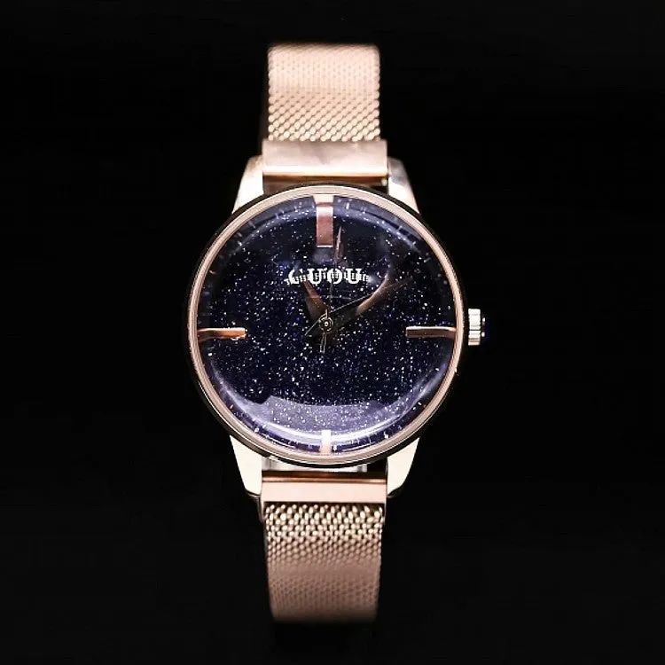 Women's Watch Spherical Mirror Starry Chassis purple stap elegant watch