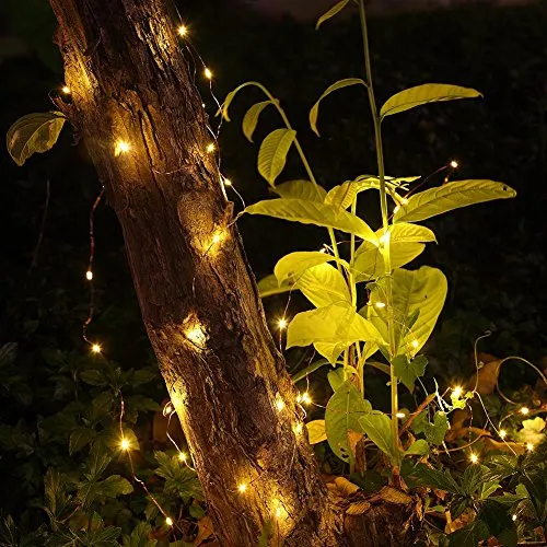 Xergy 10M 100 Led Powered by Battery Box and Remote and 8 Mode Functions Copper Wire Led Fairy String Lights Valentine Decoration (Warm White) Christmas Tree Decoration Lights Festival Rice Light