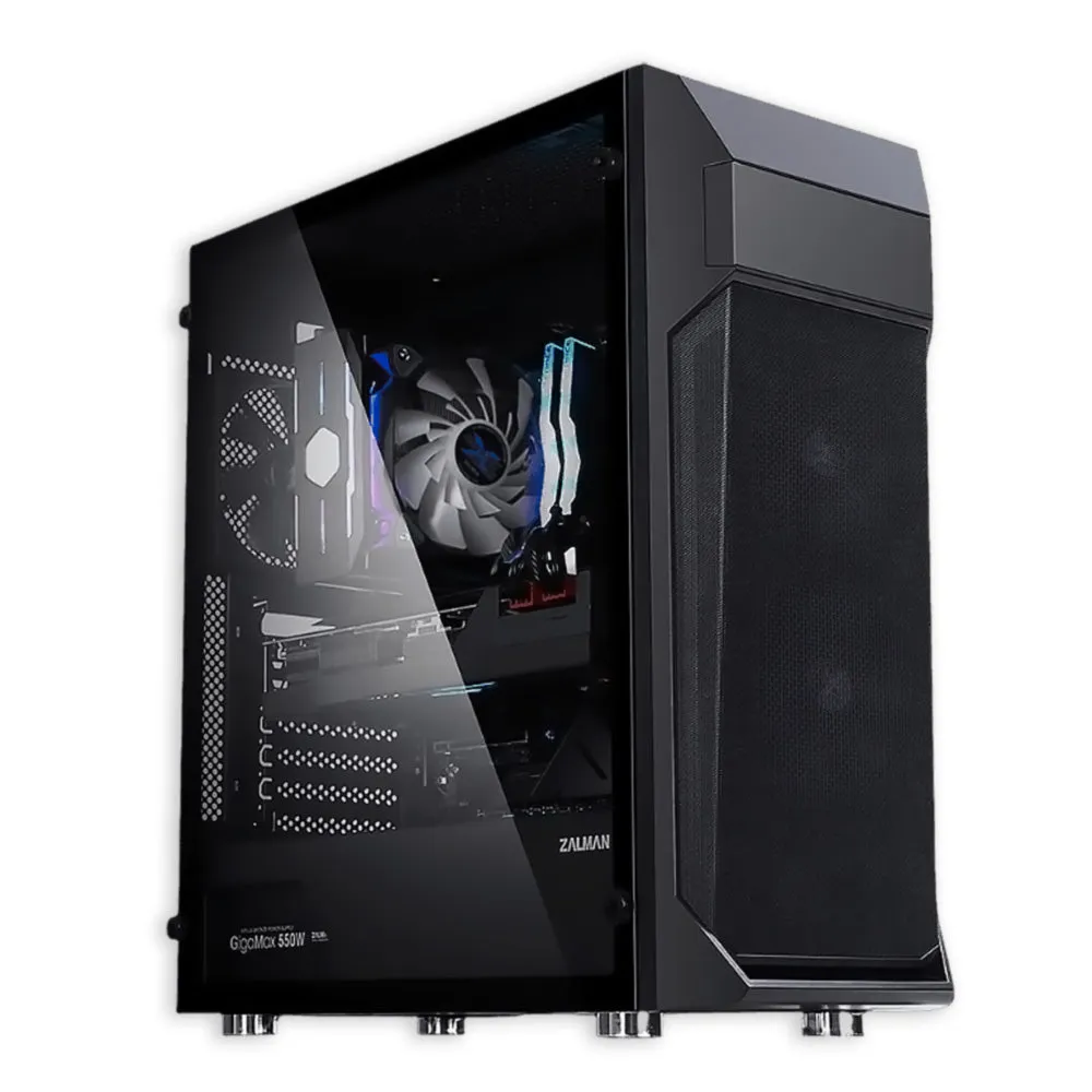 Zalman Z1 Plus ATX Mid-Tower PC Case w/ 3 x Preinstalled Fans & 5.25 ODD Slot